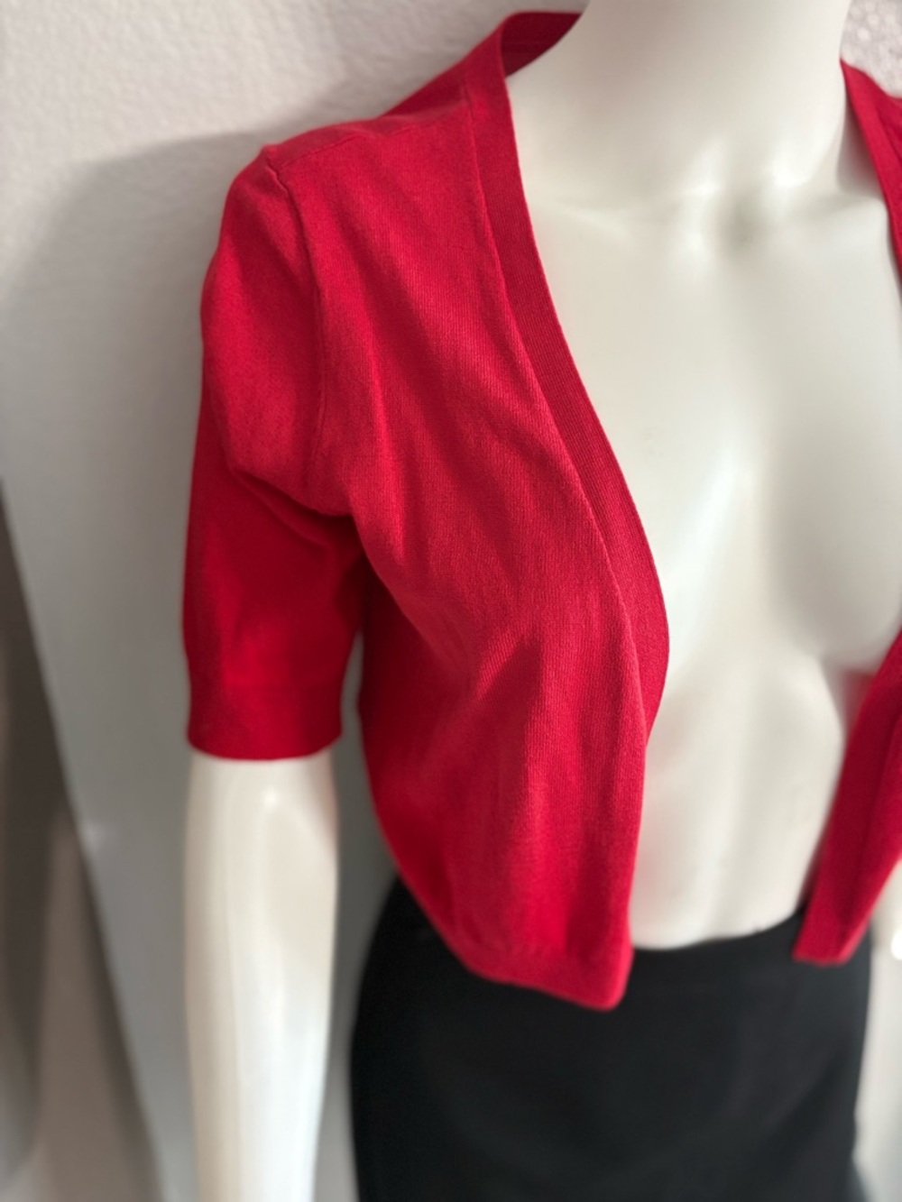 Talbots Bright Red Lightweight Knit Cardigan - Picture 3 of 4